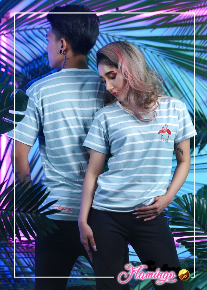 Flamingos Stripe Loose Fit T-shirt